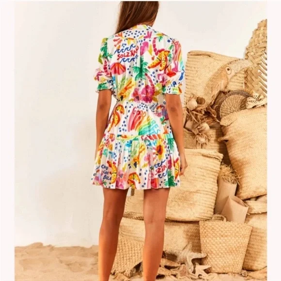 Farm Rio Good Vibes Minidress - Picture 4 of 6